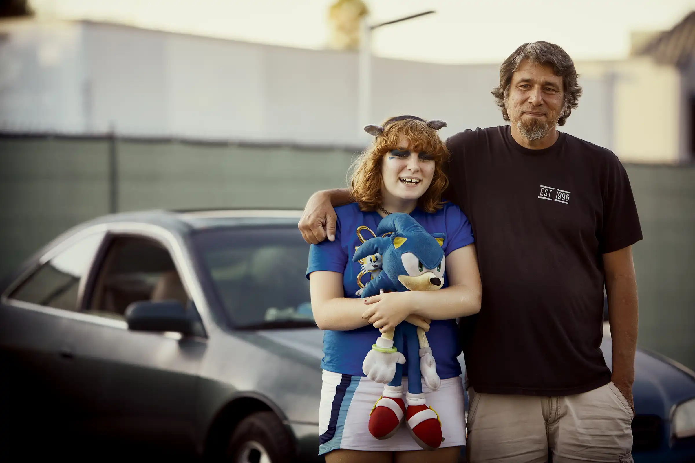 A father and his daughter at Dreams For Change Safe Parking Program